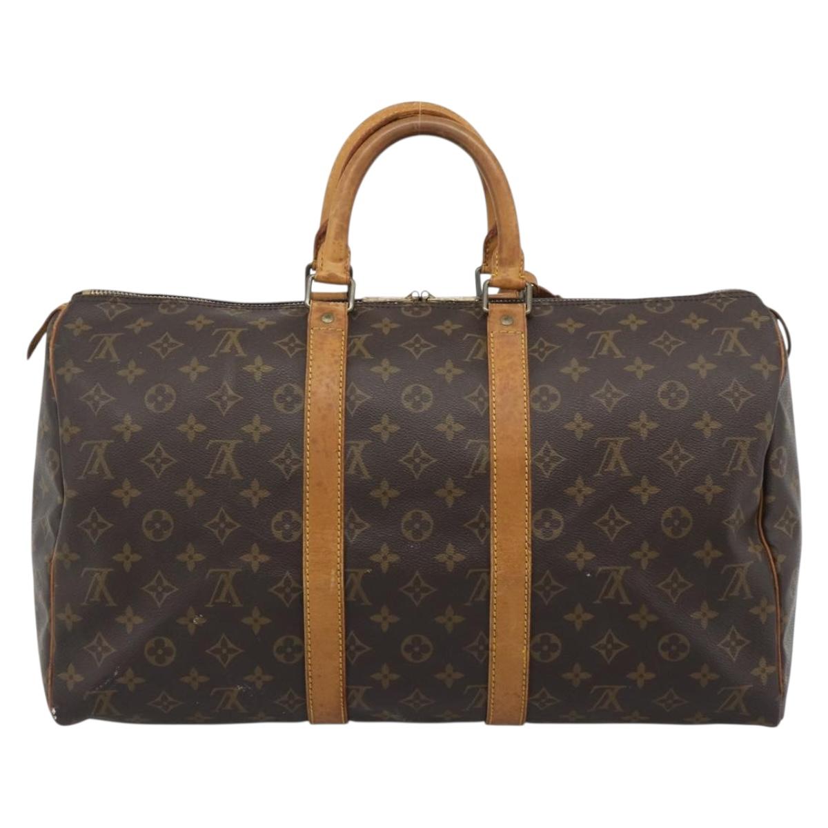 LOUIS VUITTON Monogram Keepall 50 Boston Bag M41426 LV Auth 192652