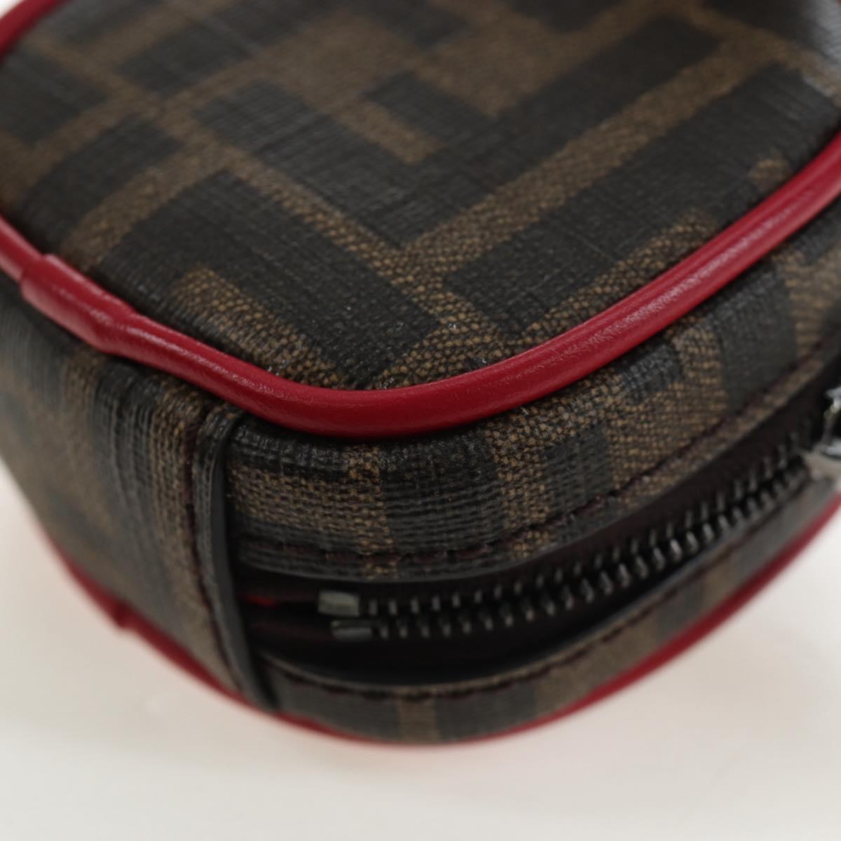 FENDI Zucca Canvas Pouch Brown Black Auth 192655M