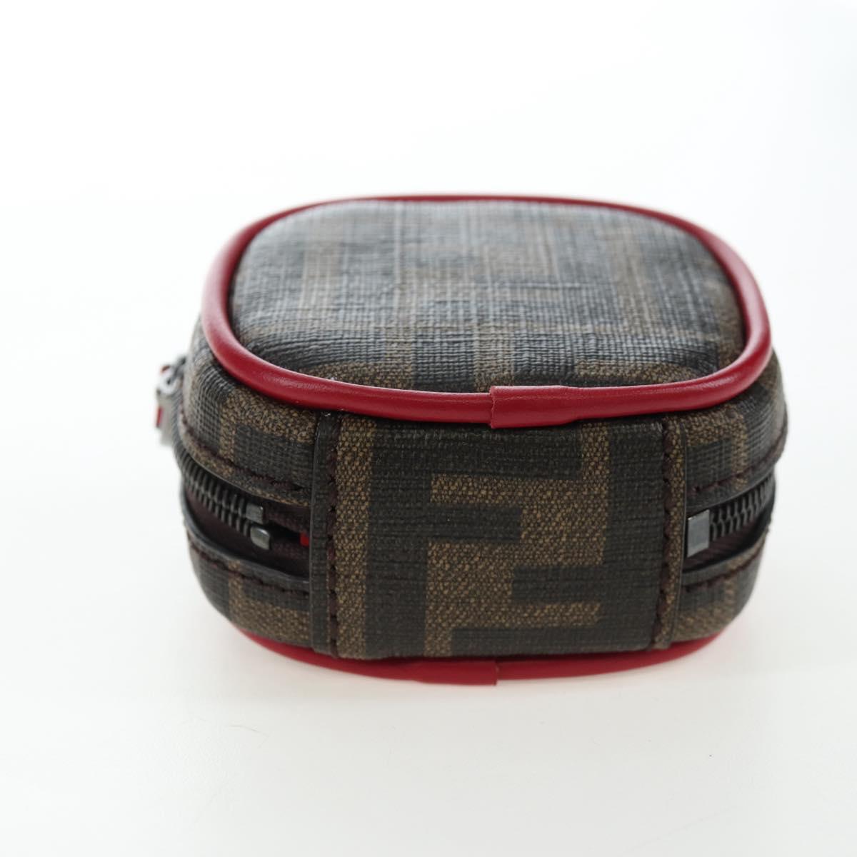 FENDI Zucca Canvas Pouch Brown Black Auth 192655M
