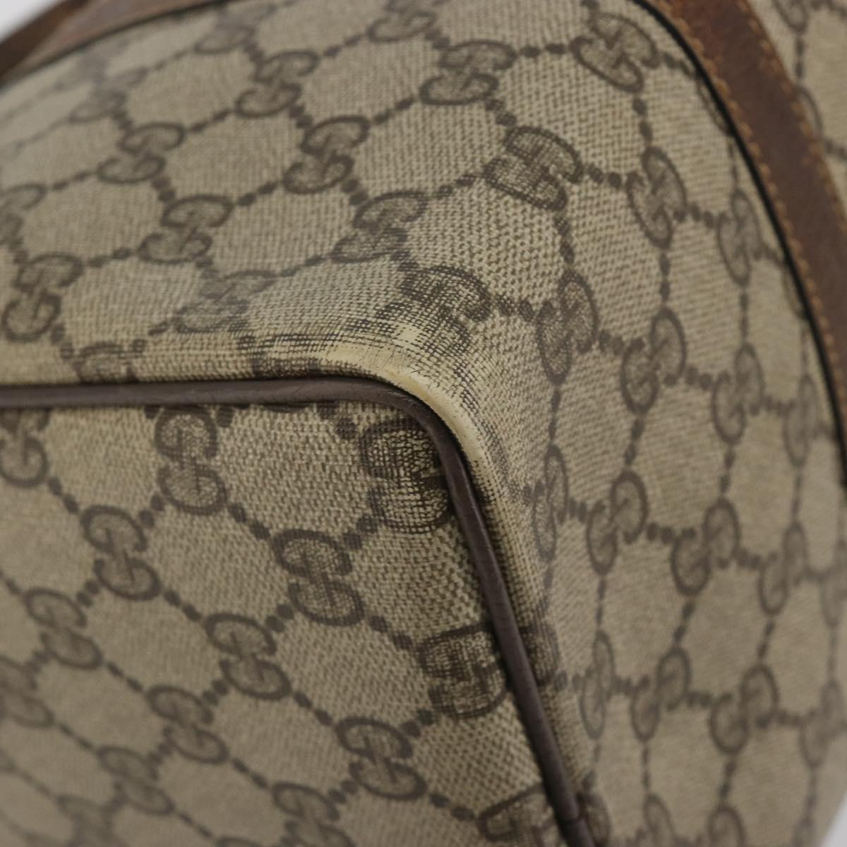 GUCCI GG Supreme Web Sherry Line Bag PVC Beige Gold 24 012 3842 Auth 192661