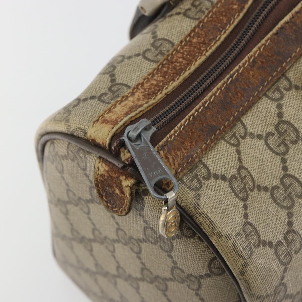 GUCCI GG Supreme Web Sherry Line Bag PVC Beige Gold 24 012 3842 Auth 192661