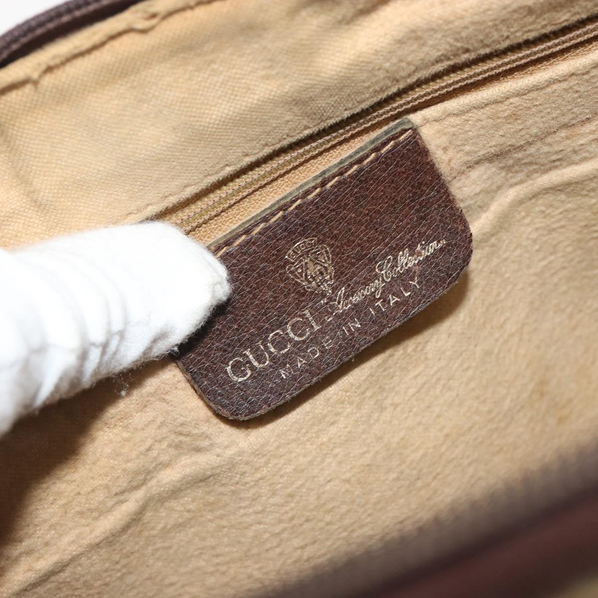 GUCCI GG Supreme Web Sherry Line Bag PVC Beige Gold 24 012 3842 Auth 192661