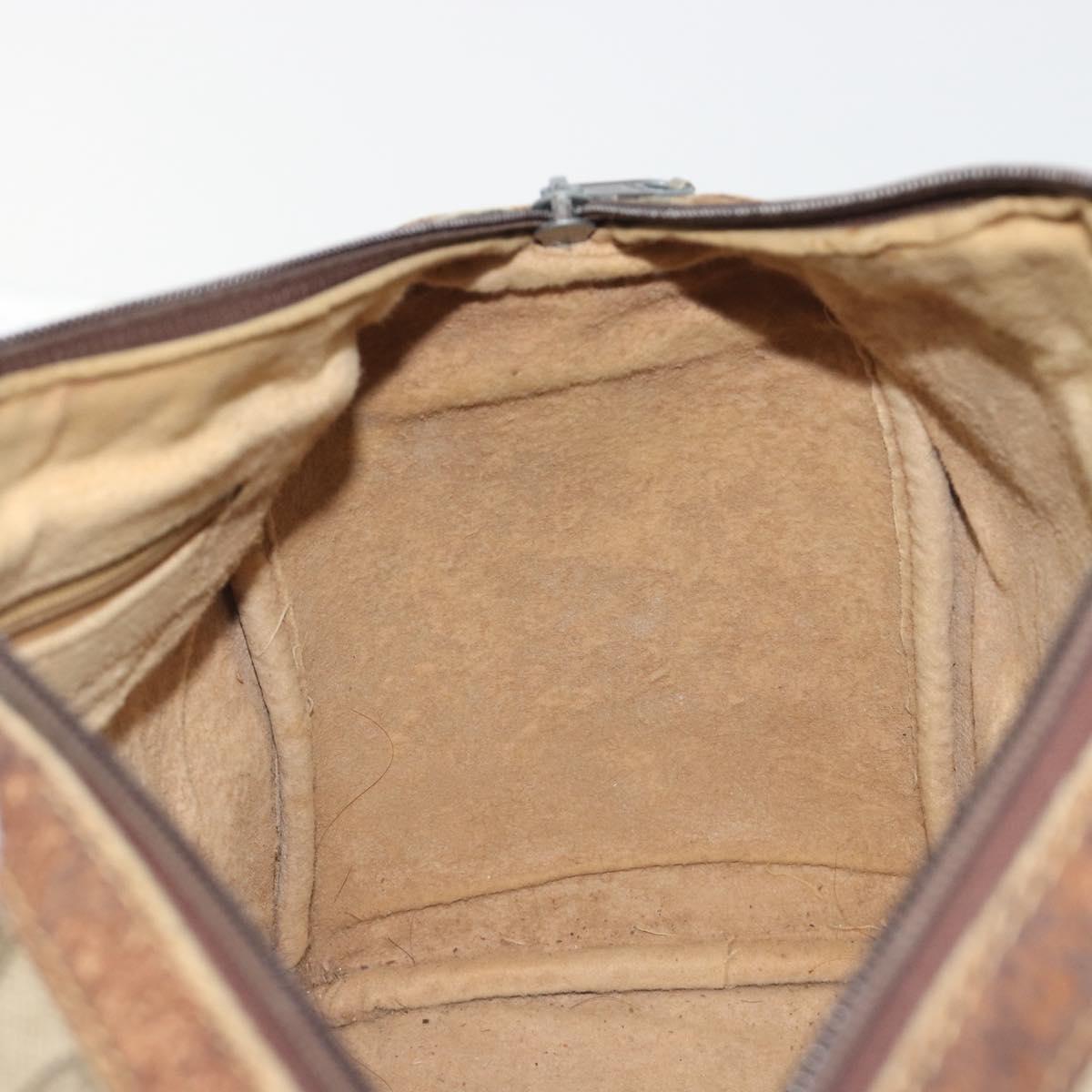 GUCCI GG Supreme Web Sherry Line Bag PVC Beige Gold 24 012 3842 Auth 192661
