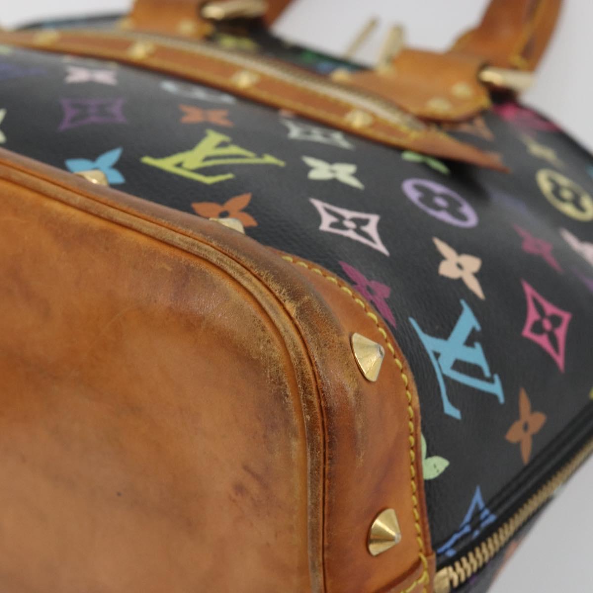 LOUIS VUITTON Monogram Multicolor Alma Hand Bag Black M92646 LV Auth 192662