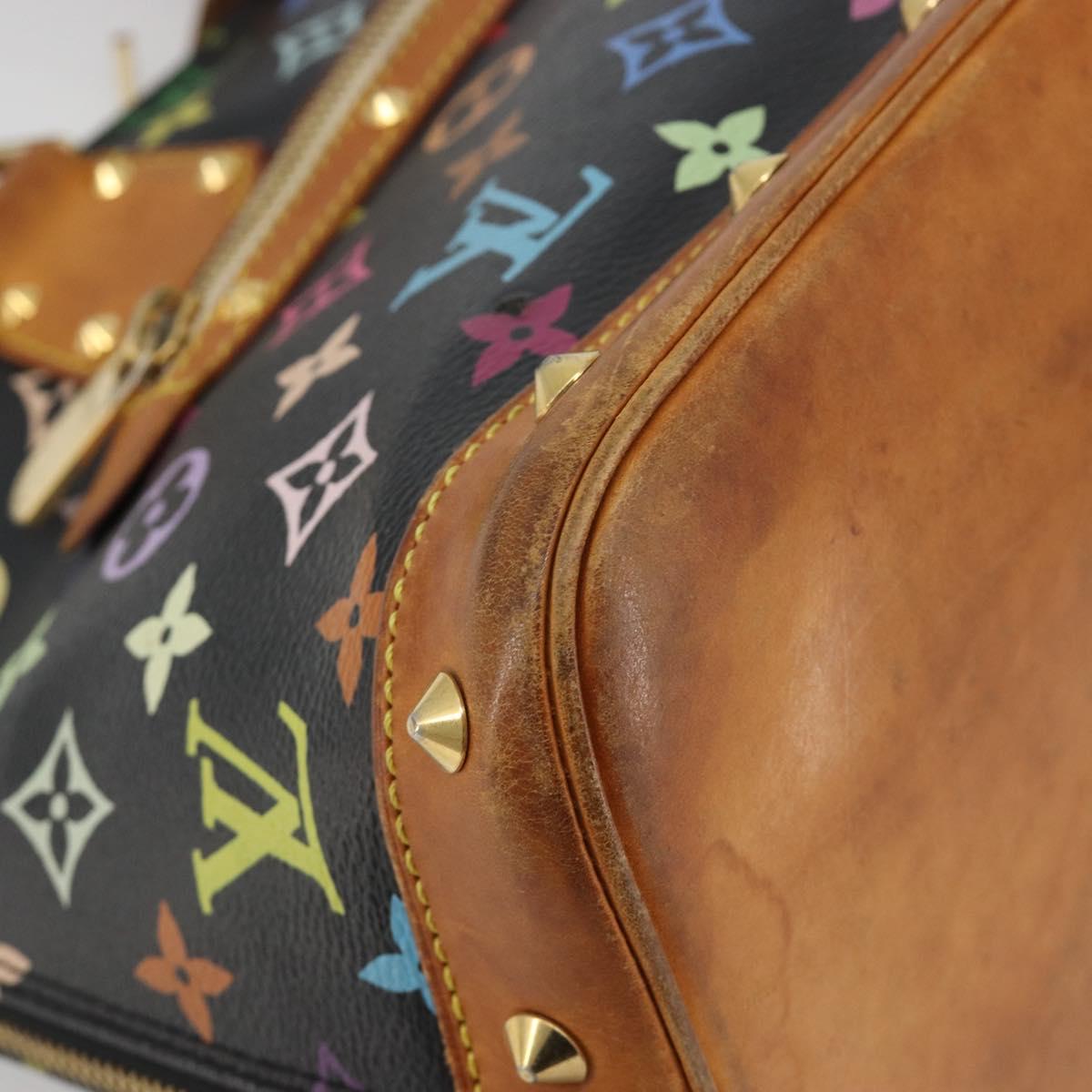 LOUIS VUITTON Monogram Multicolor Alma Hand Bag Black M92646 LV Auth 192662