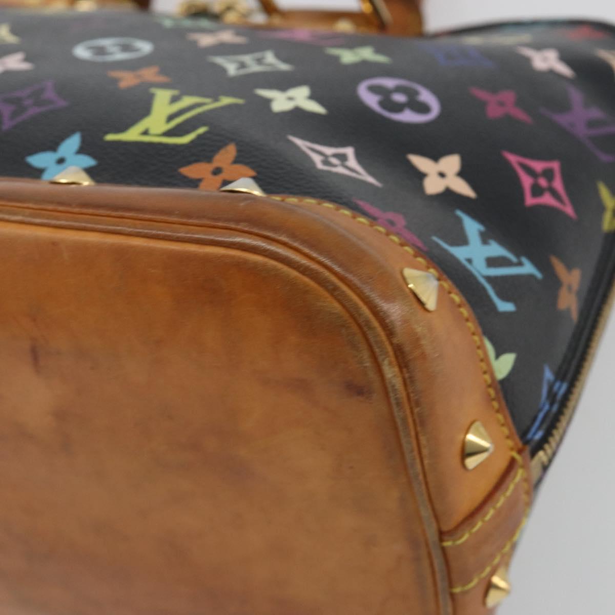 LOUIS VUITTON Monogram Multicolor Alma Hand Bag Black M92646 LV Auth 192662