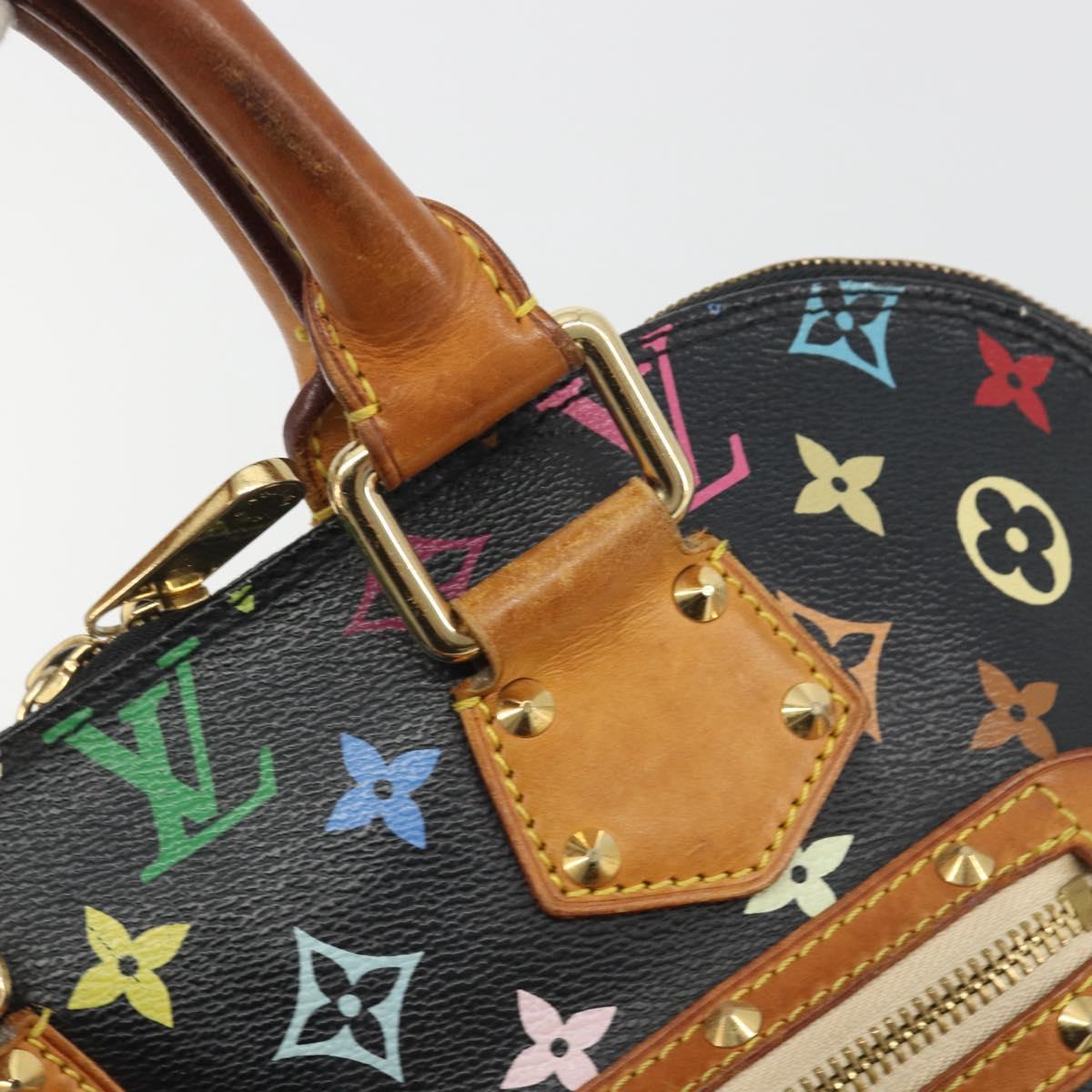 LOUIS VUITTON Monogram Multicolor Alma Hand Bag Black M92646 LV Auth 192662