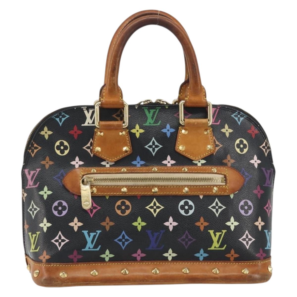 LOUIS VUITTON Monogram Multicolor Alma Hand Bag Black M92646 LV Auth 192662