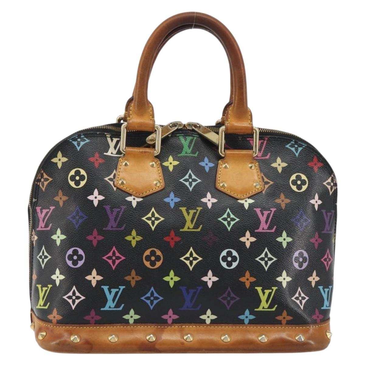 LOUIS VUITTON Monogram Multicolor Alma Hand Bag Black M92646 LV Auth 192662