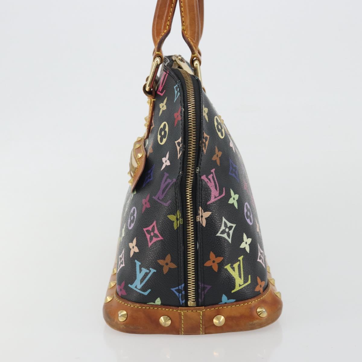 LOUIS VUITTON Monogram Multicolor Alma Hand Bag Black M92646 LV Auth 192662
