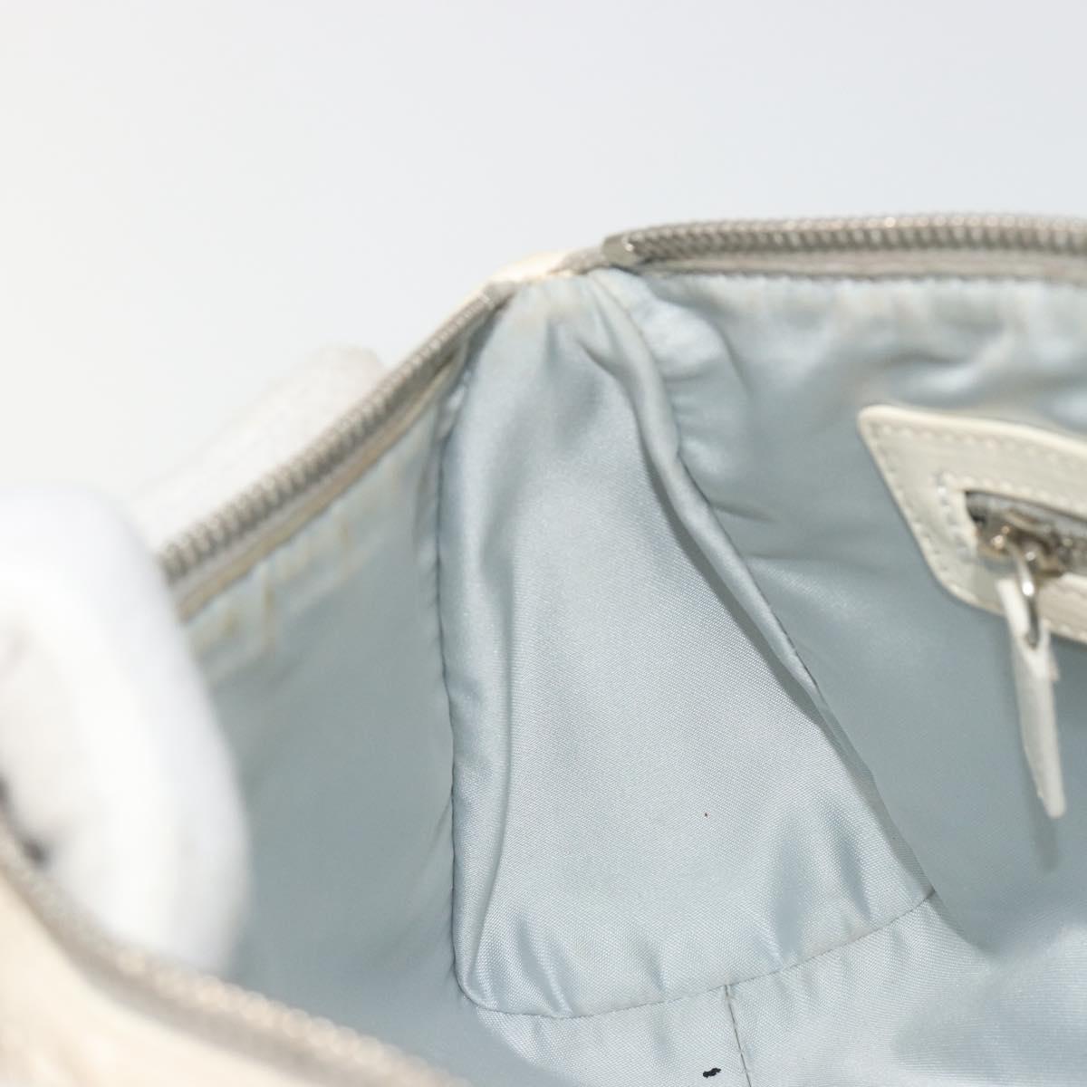 Christian Dior Trotter Canvas Romantic Bag PVC White Silver Auth 192675A