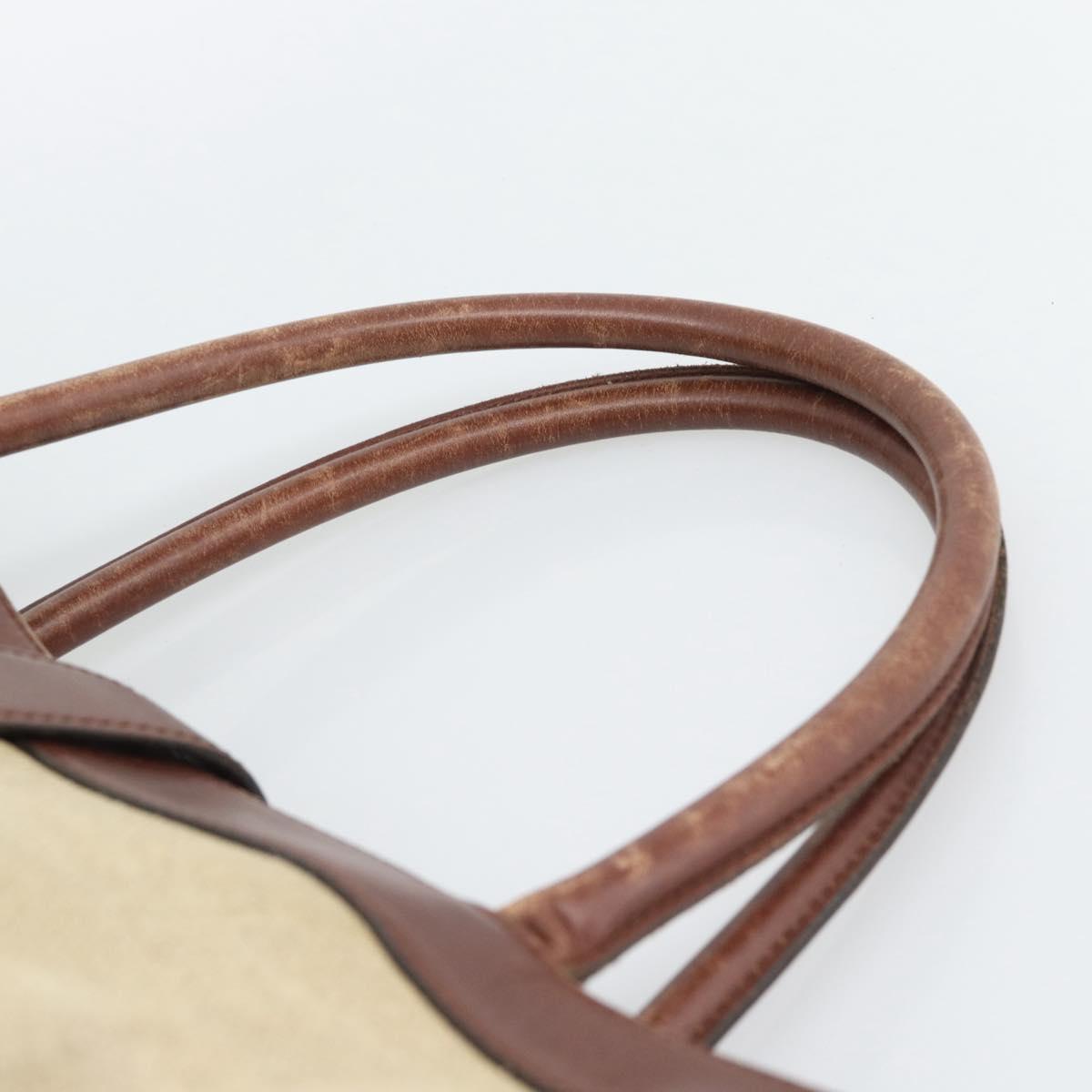 CHANEL Tote Bag Coated Canvas Beige Gold CC Auth 192678