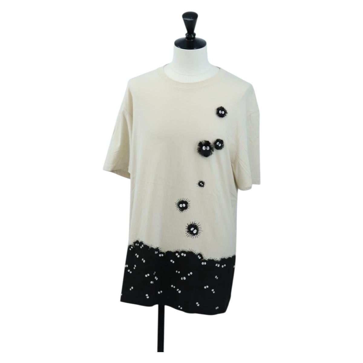 LOEWE Totoro Collaboration Soot Sprites T Shirt Cotton L Beige Auth 192681M