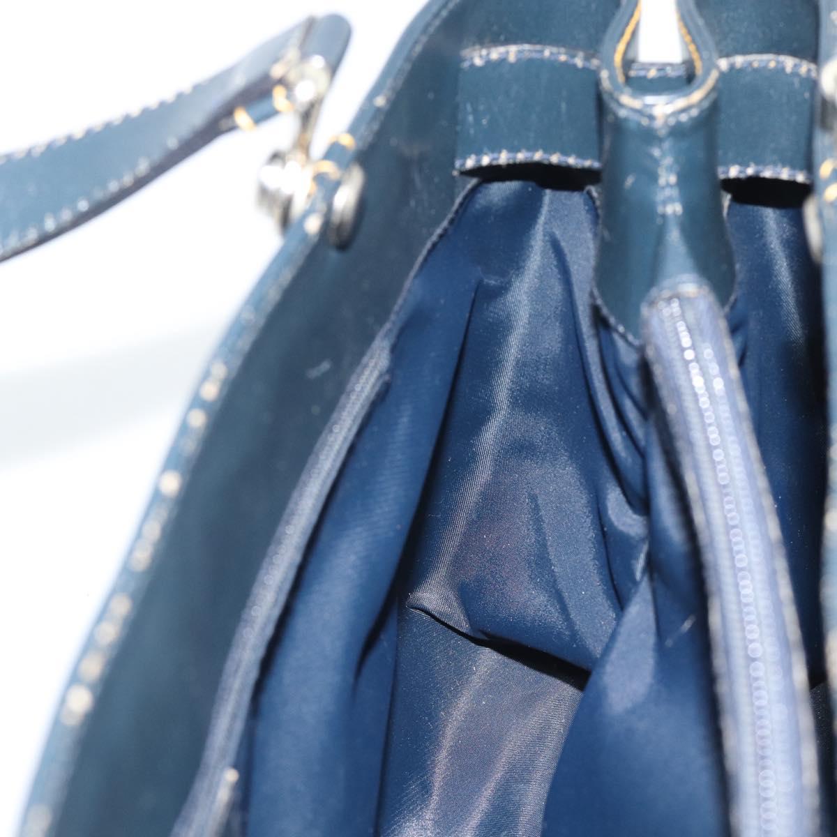 Christian Dior Trotter Canvas Hand Bag Navy Silver Auth 192691