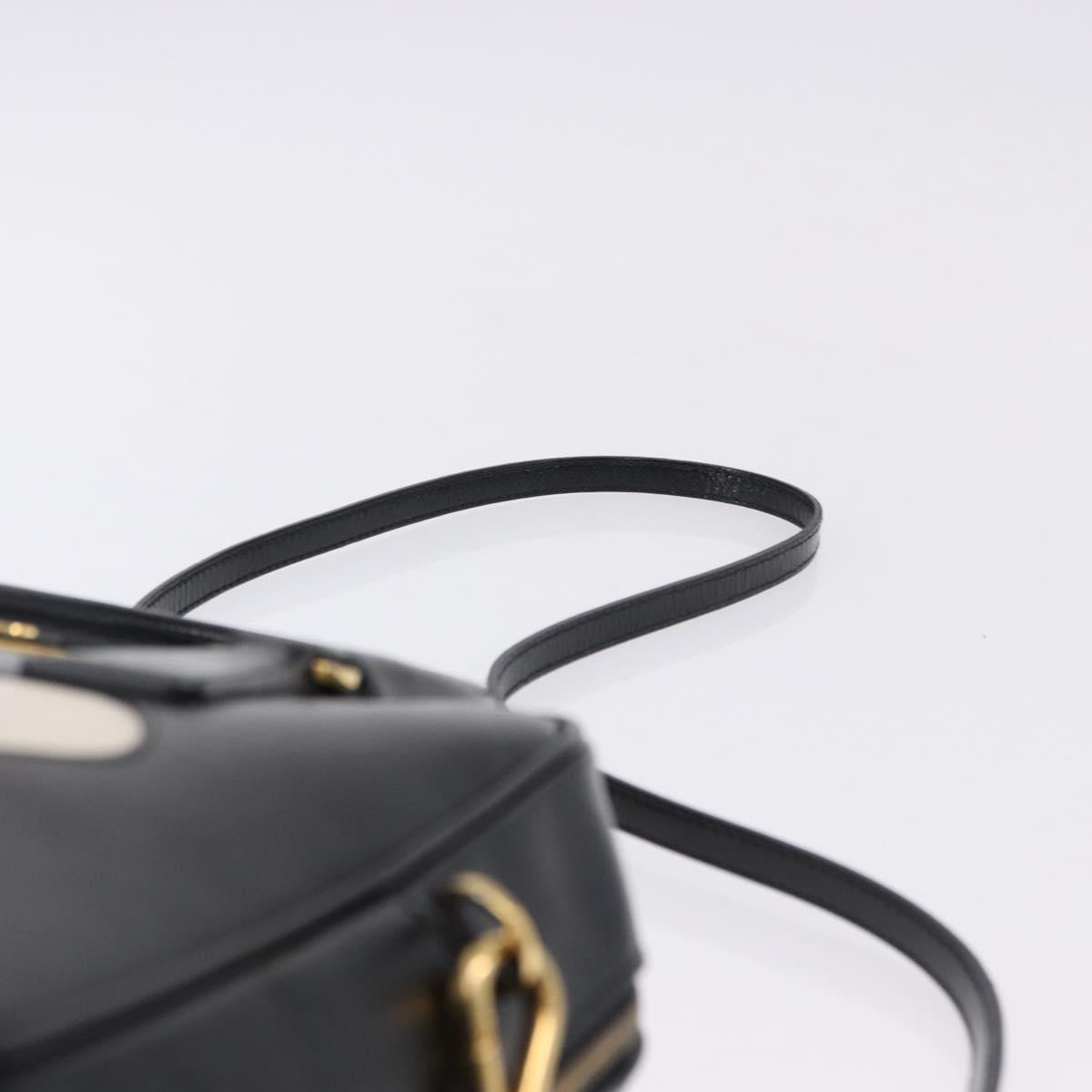 PRADA Hand Bag Saffiano leather 2way Black Gold Tone Auth 192692A