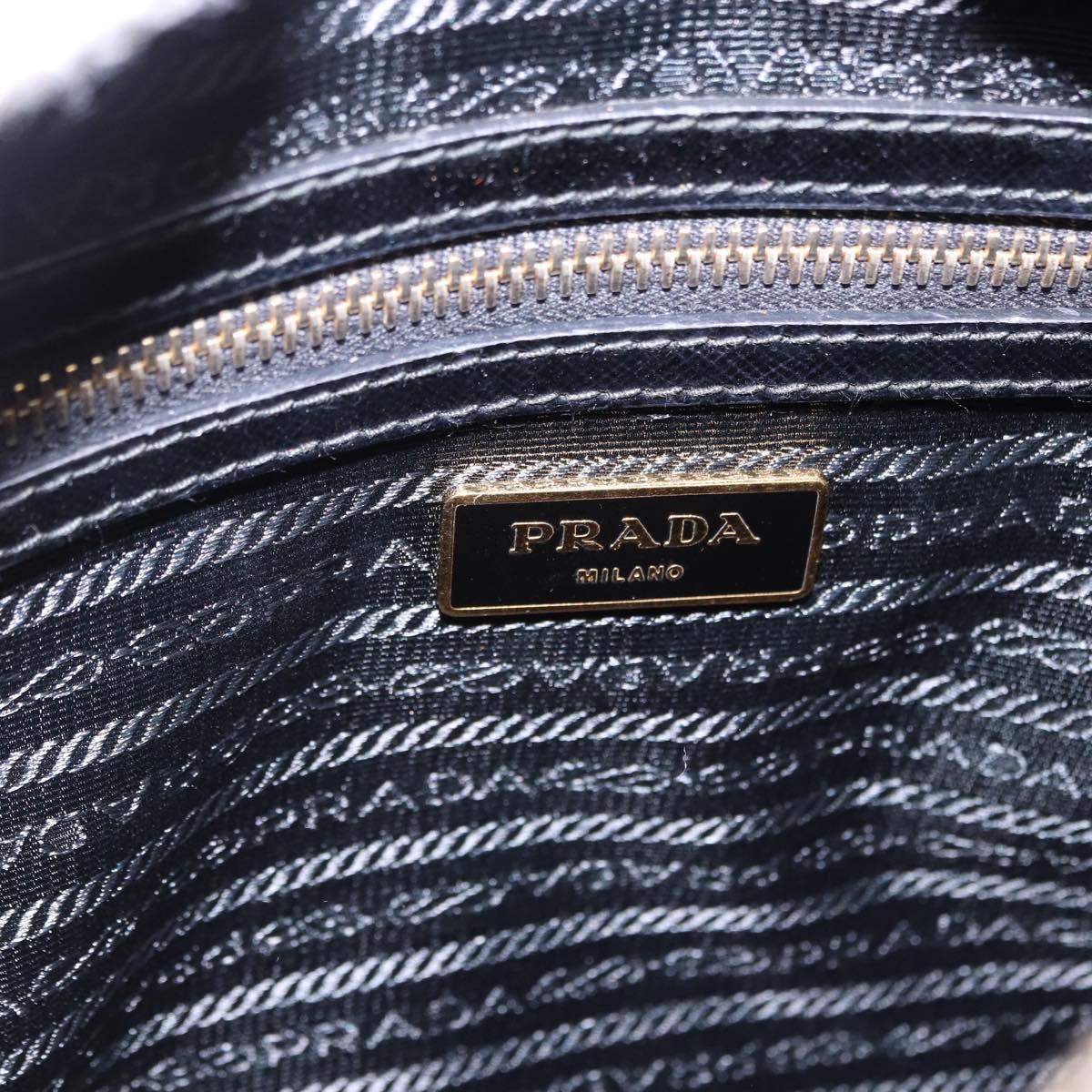 PRADA Hand Bag Saffiano leather 2way Black Gold Tone Auth 192692A