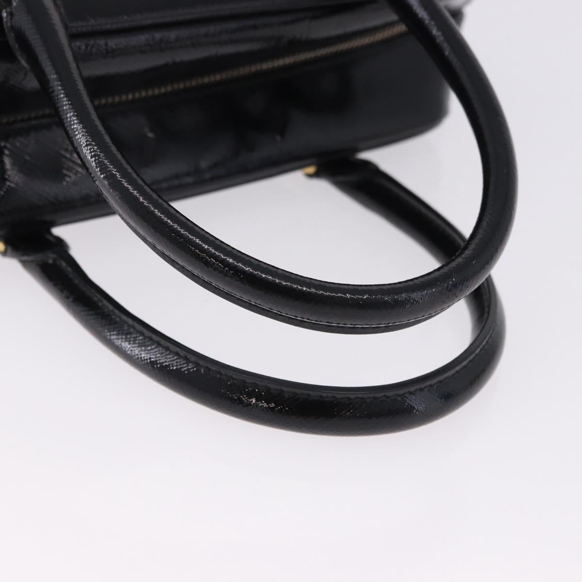PRADA Hand Bag Saffiano leather 2way Black Gold Tone Auth 192692A
