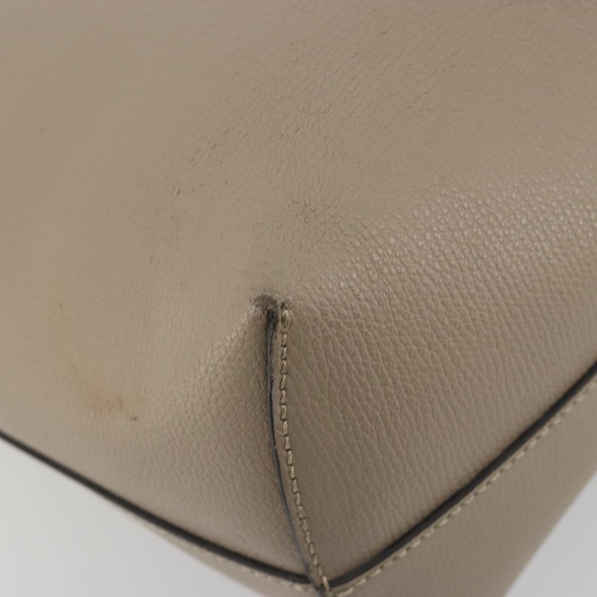 FENDI F's Tote Bag Leather Gray 8BH348 Auth 192696A