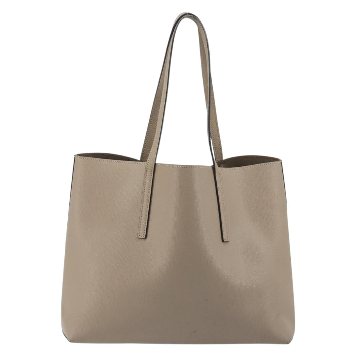 FENDI F's Tote Bag Leather Gray 8BH348 Auth 192696A