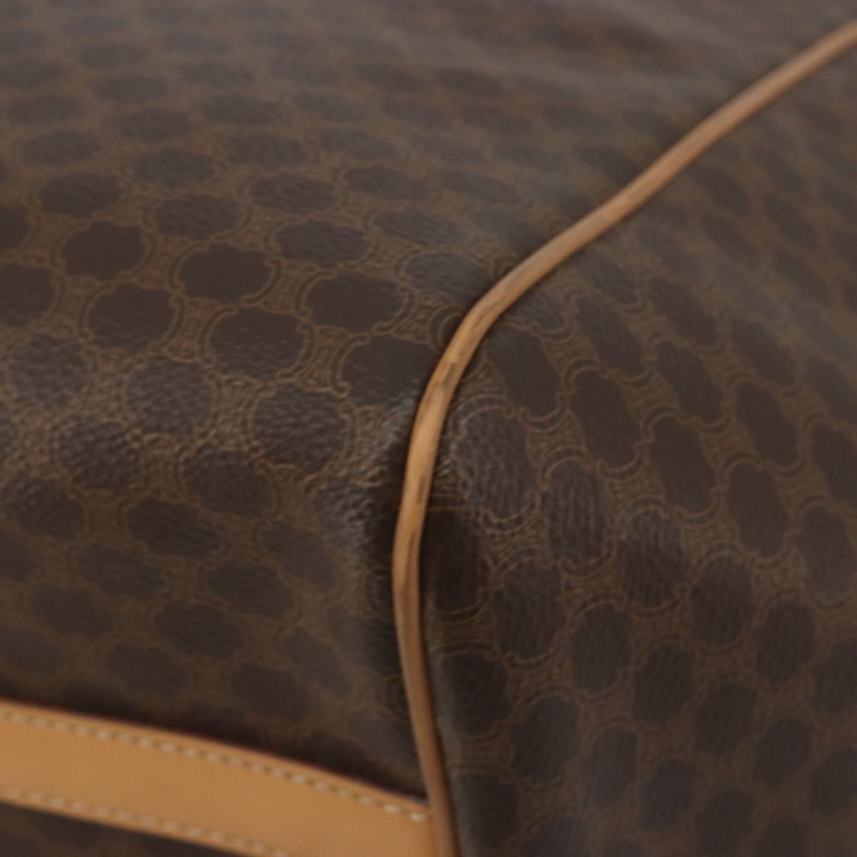 CELINE Macadam Tote Bag PVC Leather Brown Gold Tone Auth 192701