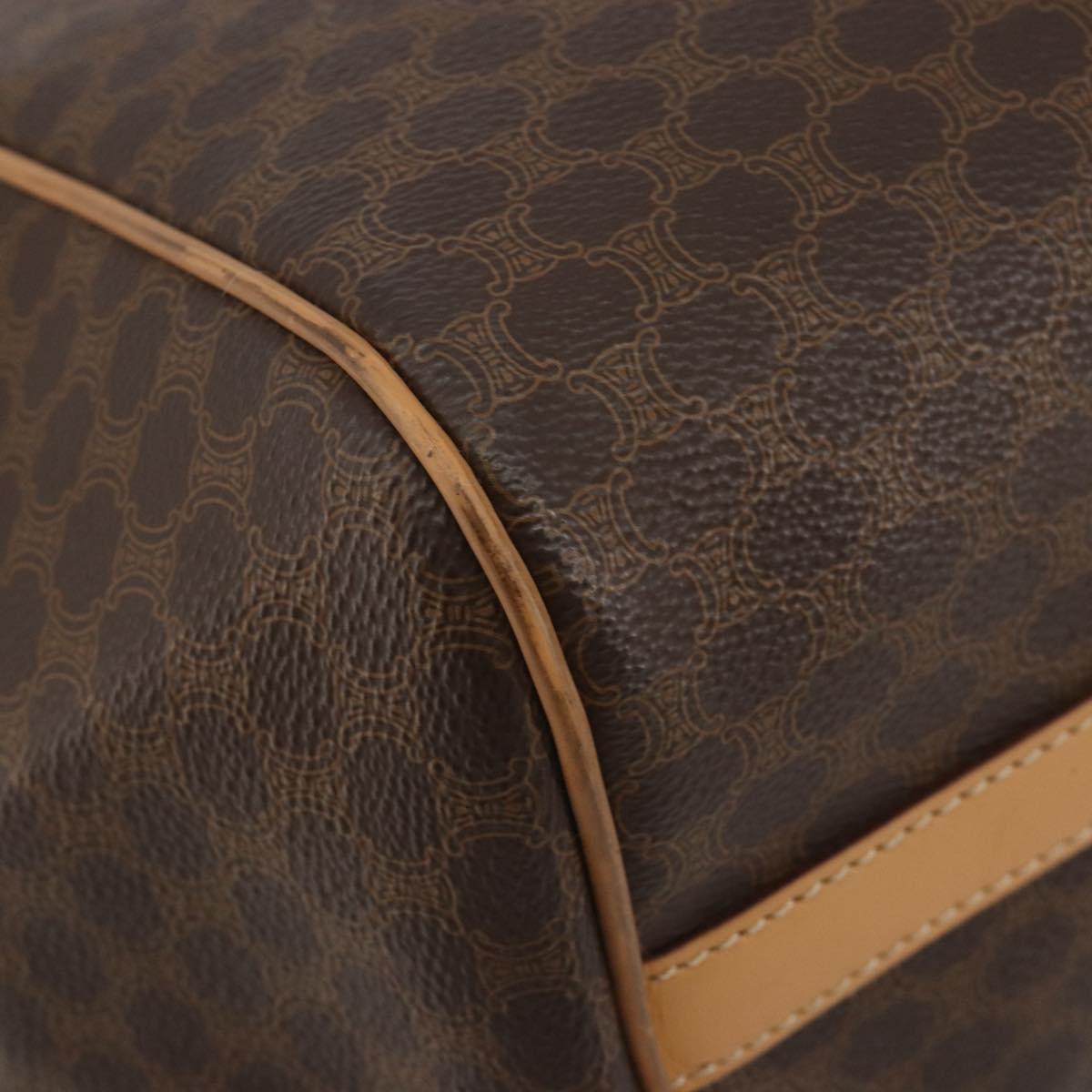 CELINE Macadam Tote Bag PVC Leather Brown Gold Tone Auth 192701