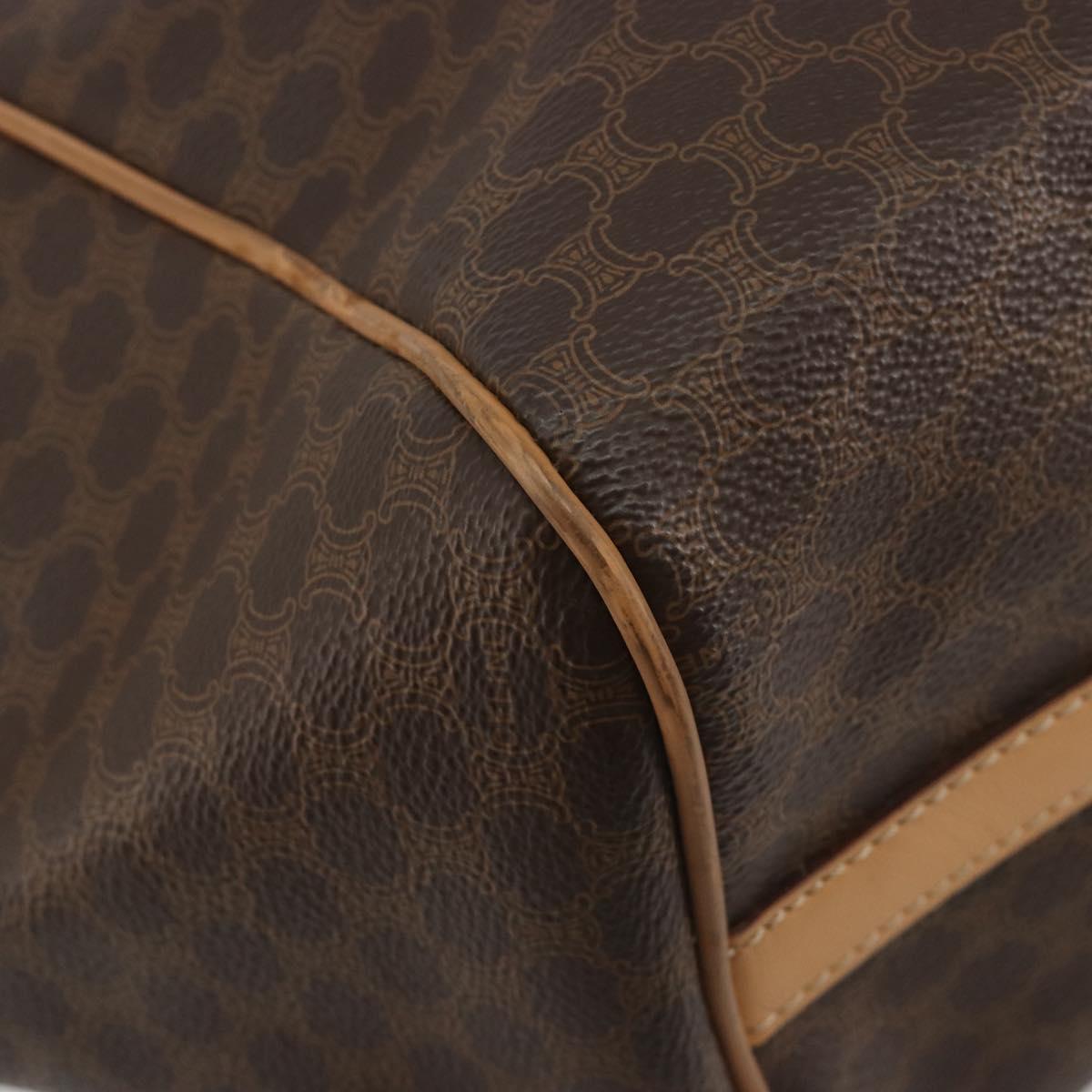 CELINE Macadam Tote Bag PVC Leather Brown Gold Tone Auth 192701