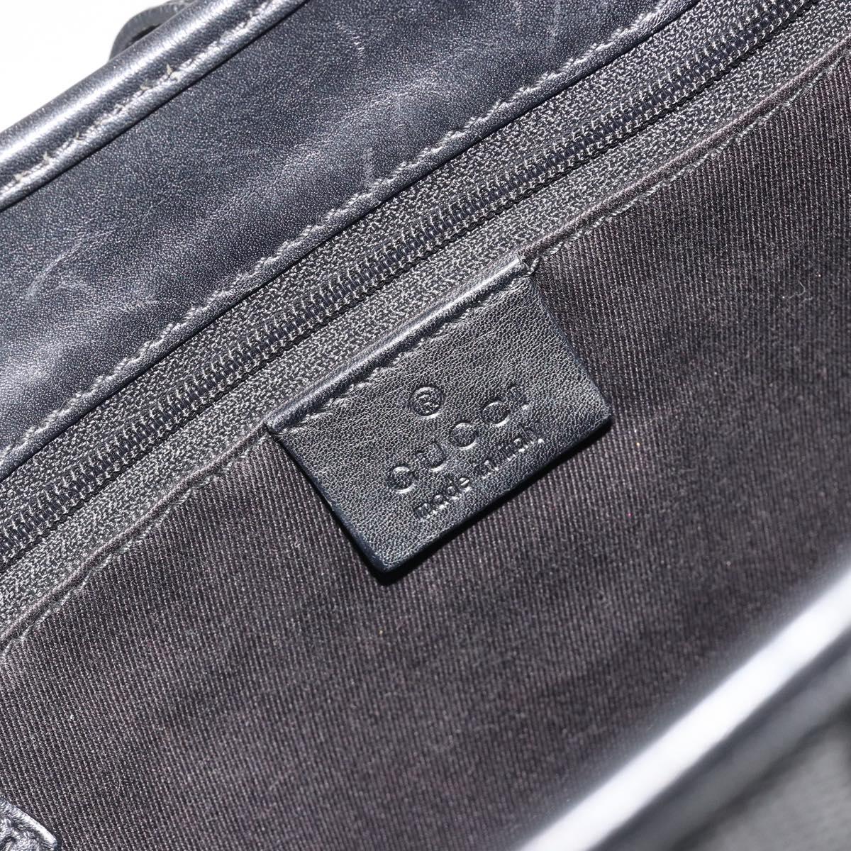 GUCCI GG Canvas Jackie Hand Bag Black Silver 01721 Auth 192703