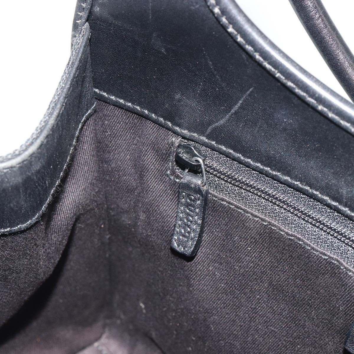 GUCCI GG Canvas Jackie Hand Bag Black Silver 01721 Auth 192703