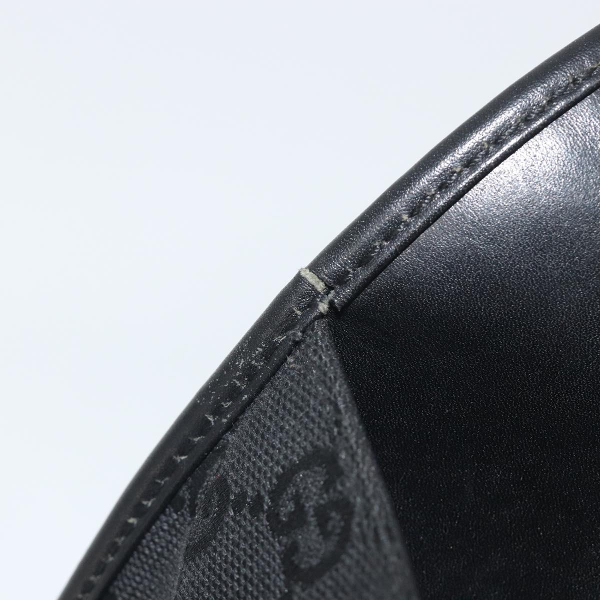 GUCCI GG Canvas Jackie Hand Bag Black Silver 01721 Auth 192703