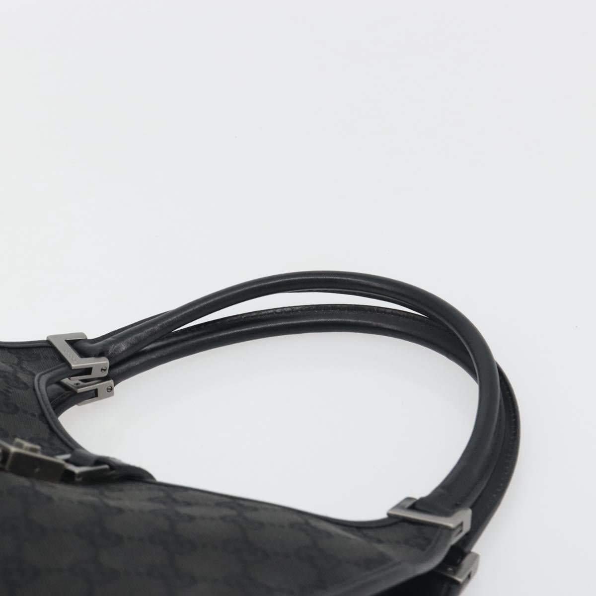 GUCCI GG Canvas Jackie Hand Bag Black Silver 01721 Auth 192703