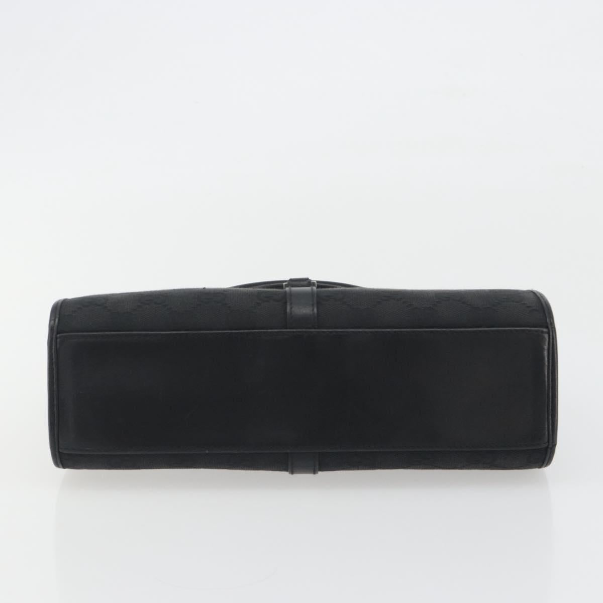 GUCCI GG Canvas Jackie Hand Bag Black Silver 01721 Auth 192703