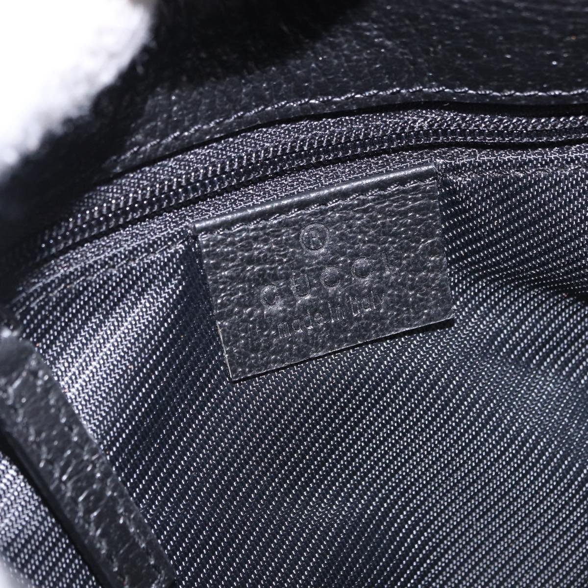 GUCCI GG Canvas Waist Bag Black Silver 92543 Auth 192704A