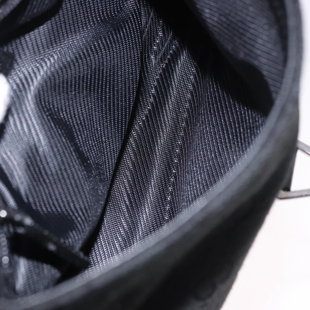 GUCCI GG Canvas Waist Bag Black Silver 92543 Auth 192704A