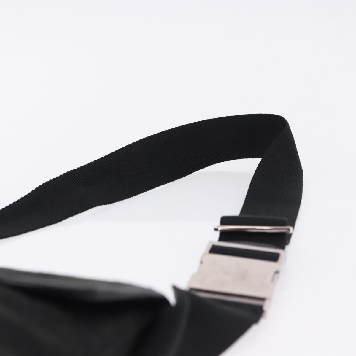 GUCCI GG Canvas Waist Bag Black Silver 92543 Auth 192704A