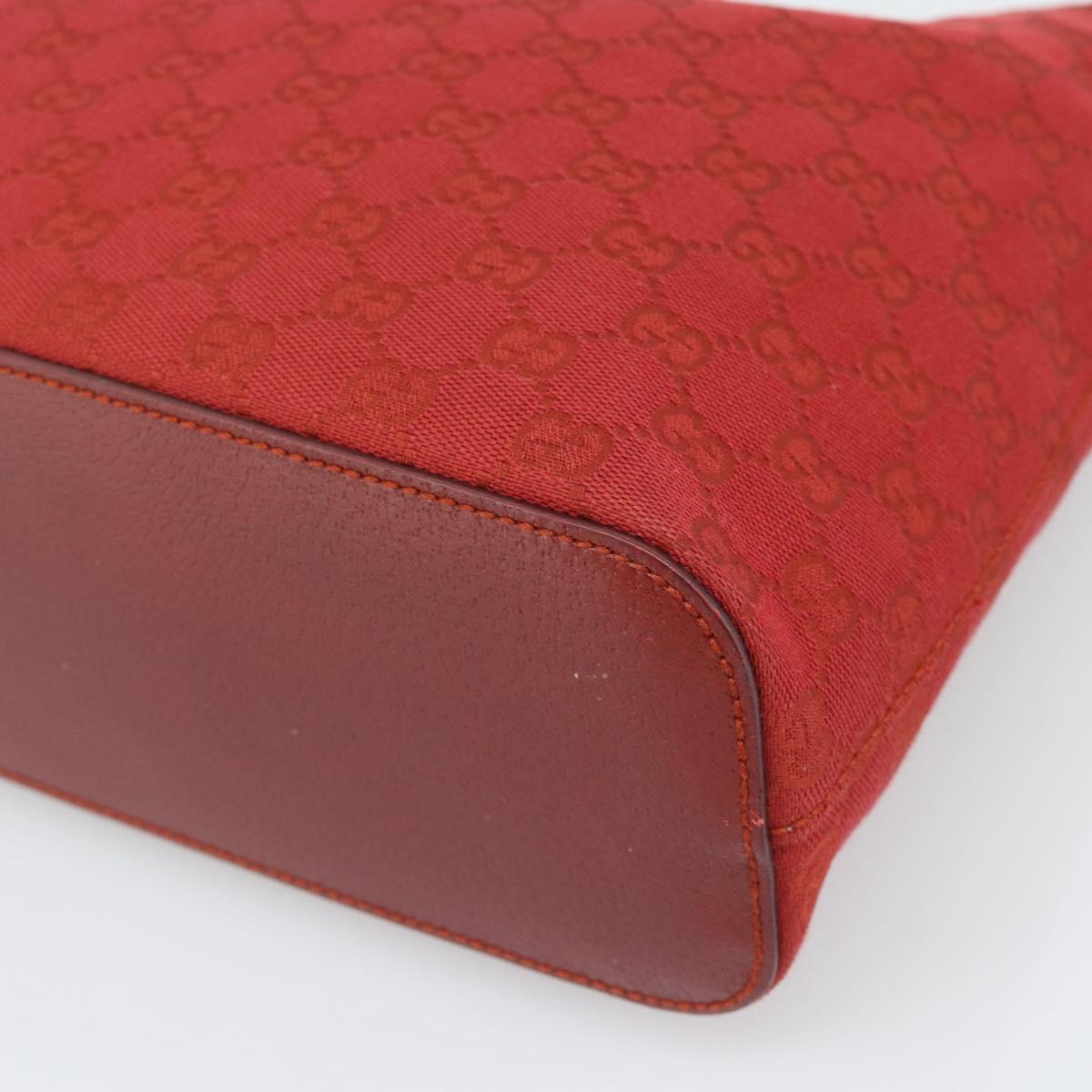 GUCCI GG Canvas Shoulder Bag Red Silver 115003 Auth 192709A