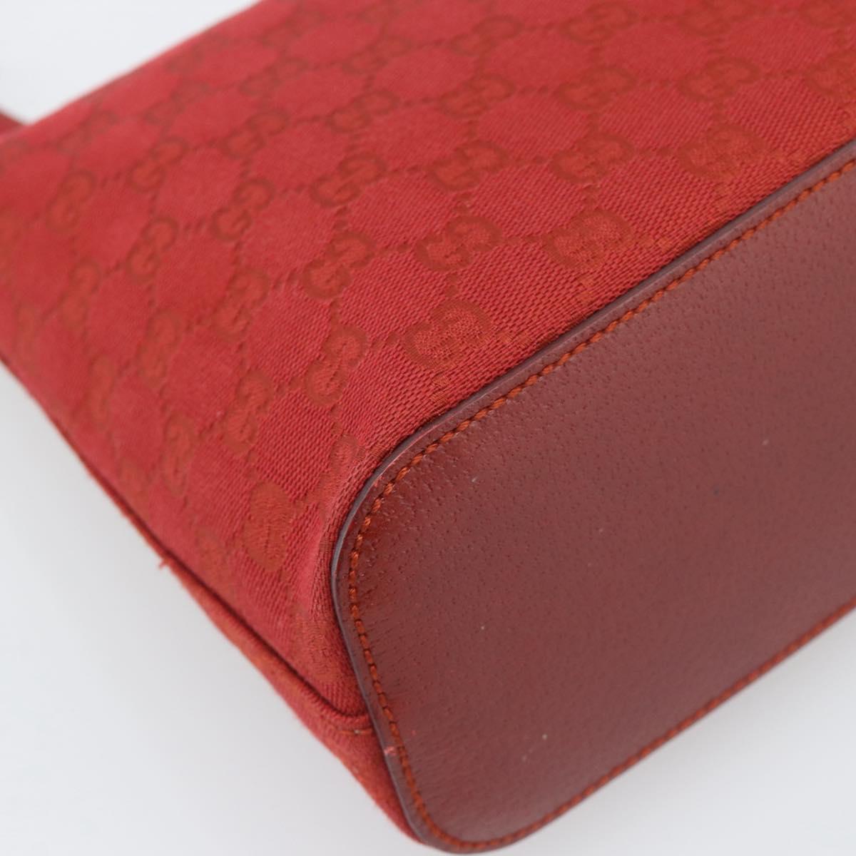 GUCCI GG Canvas Shoulder Bag Red Silver 115003 Auth 192709A