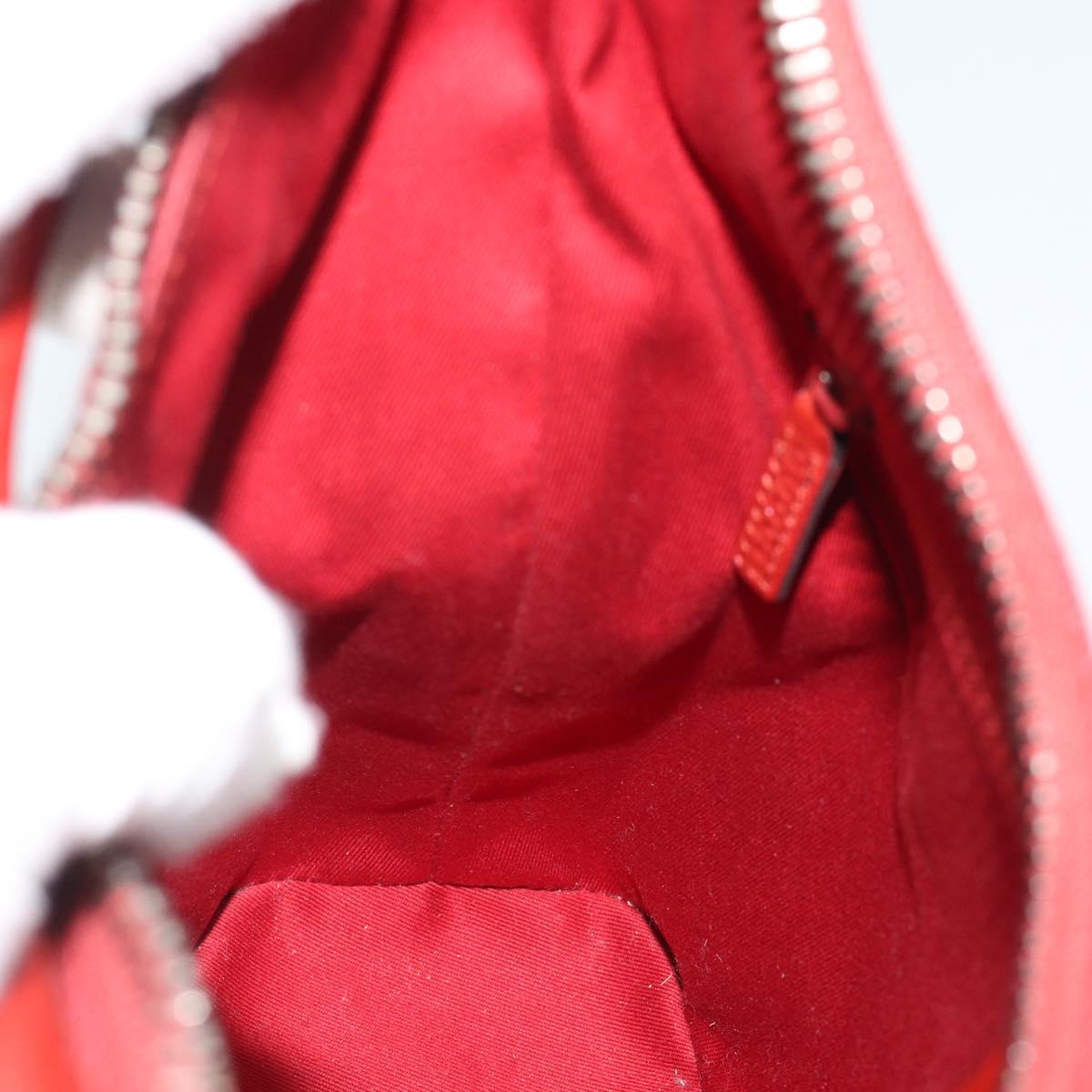 GUCCI GG Canvas Shoulder Bag Red Silver 115003 Auth 192709A