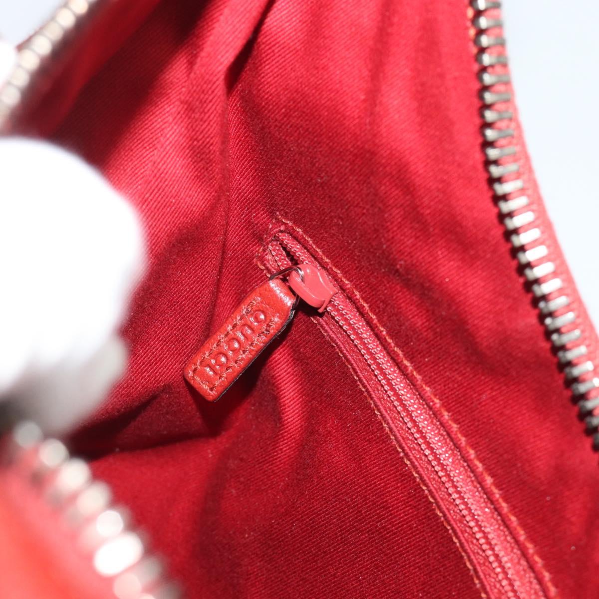 GUCCI GG Canvas Shoulder Bag Red Silver 115003 Auth 192709A
