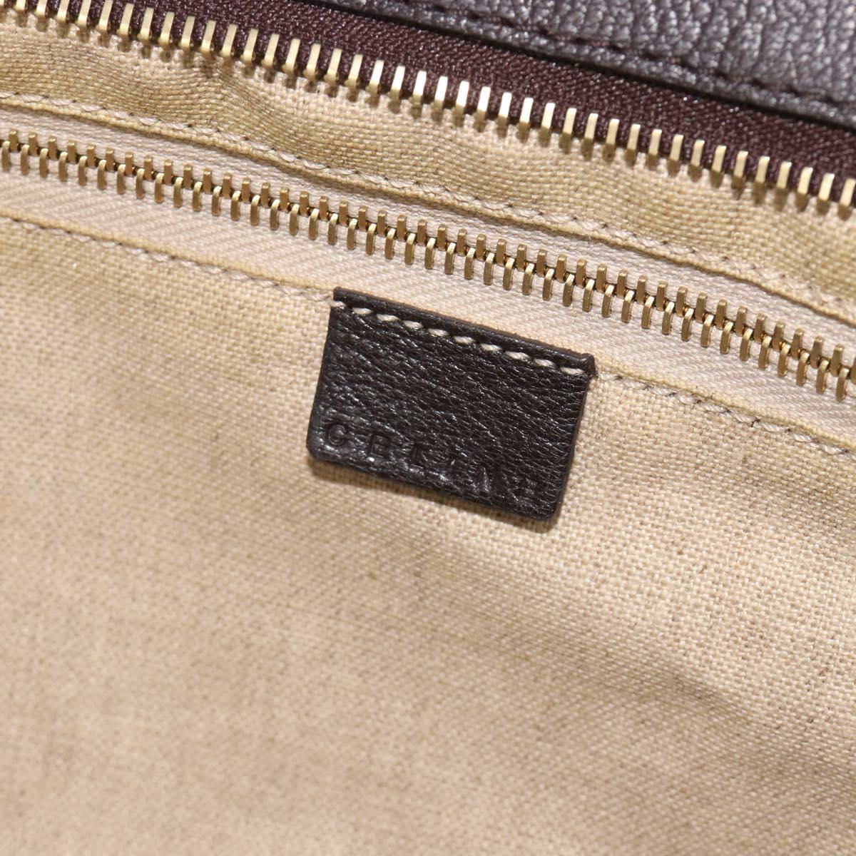 CELINE Hand Bag Canvas Yellow Gold Tone Auth 192711A