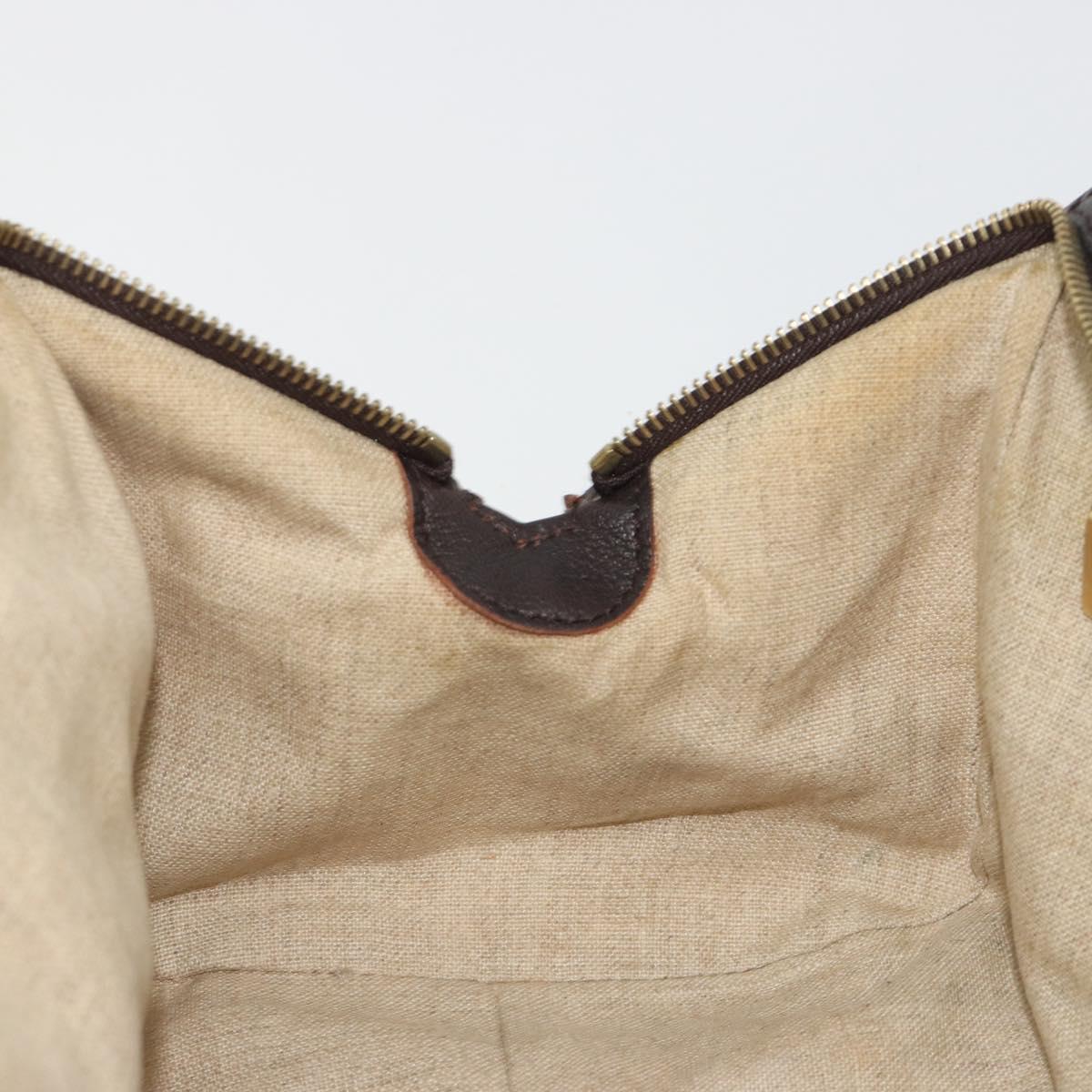 CELINE Hand Bag Canvas Yellow Gold Tone Auth 192711A