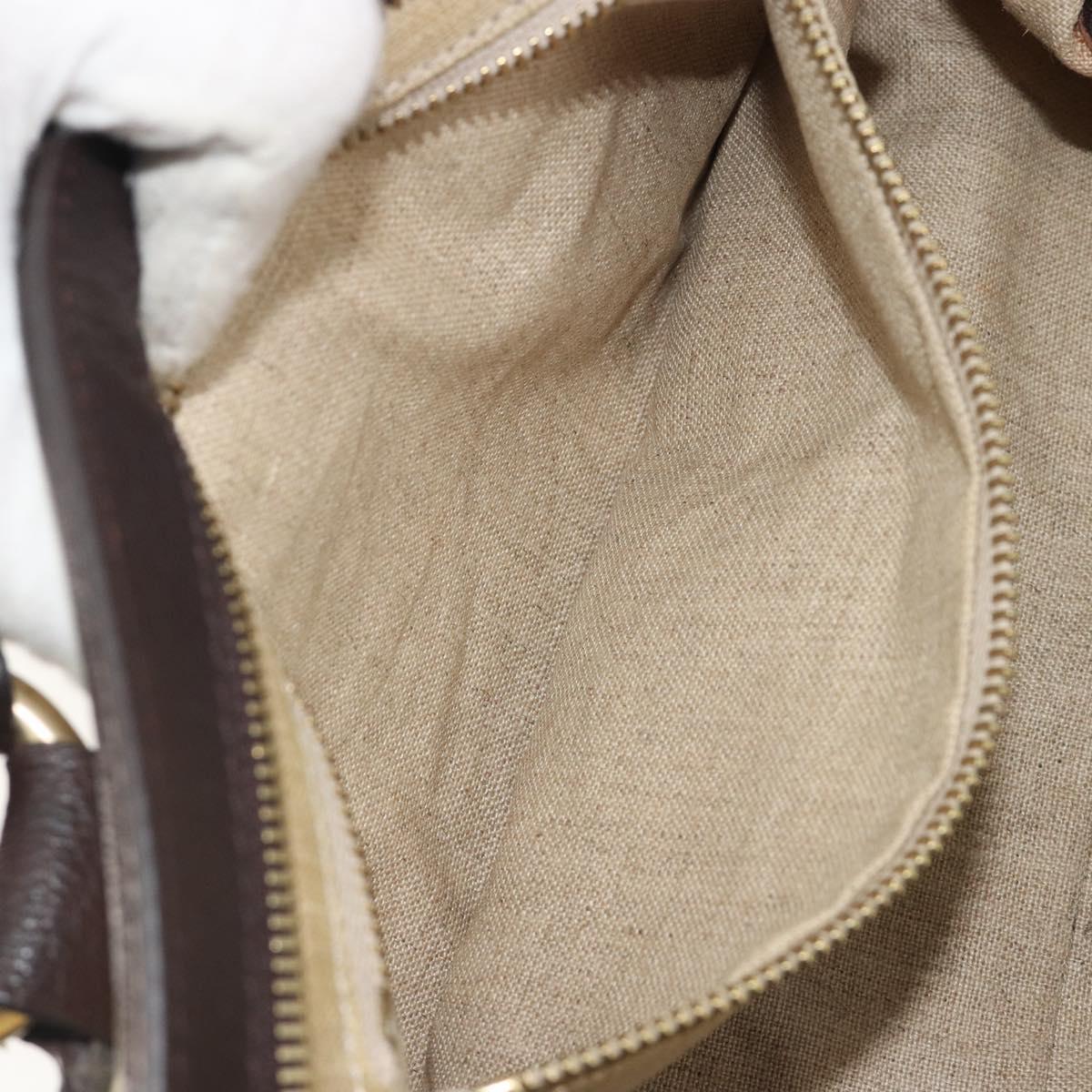 CELINE Hand Bag Canvas Yellow Gold Tone Auth 192711A