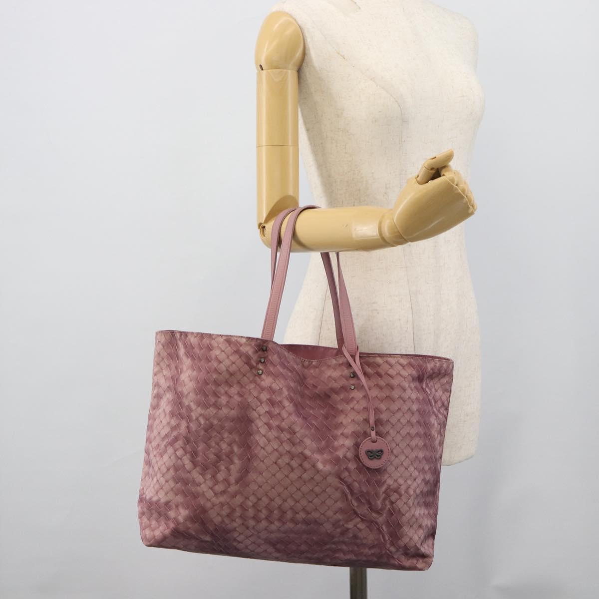 BOTTEGA VENETA INTRECCIATO Tote Bag Nylon Pink Auth 192712A