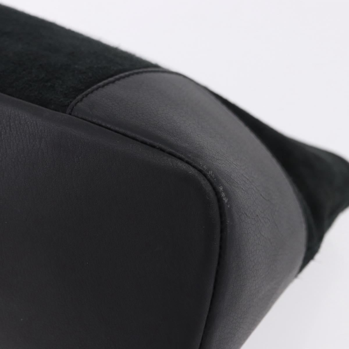 LOEWE Hand Bag Suede Black Auth 192713A
