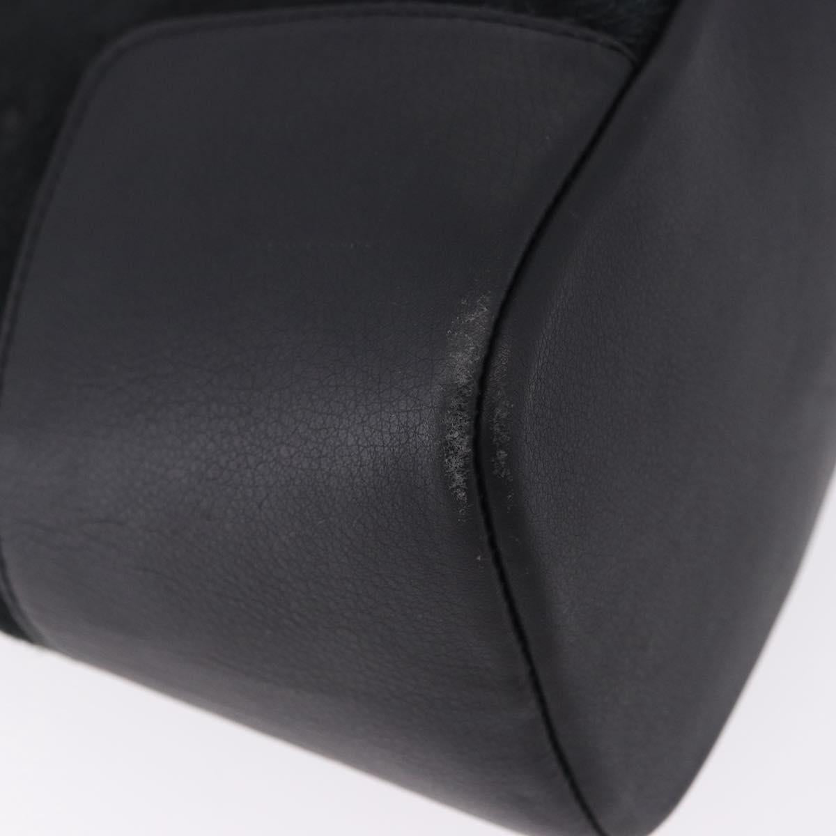 LOEWE Hand Bag Suede Black Auth 192713A
