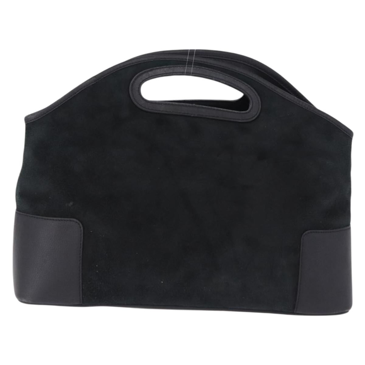 LOEWE Hand Bag Suede Black Auth 192713A