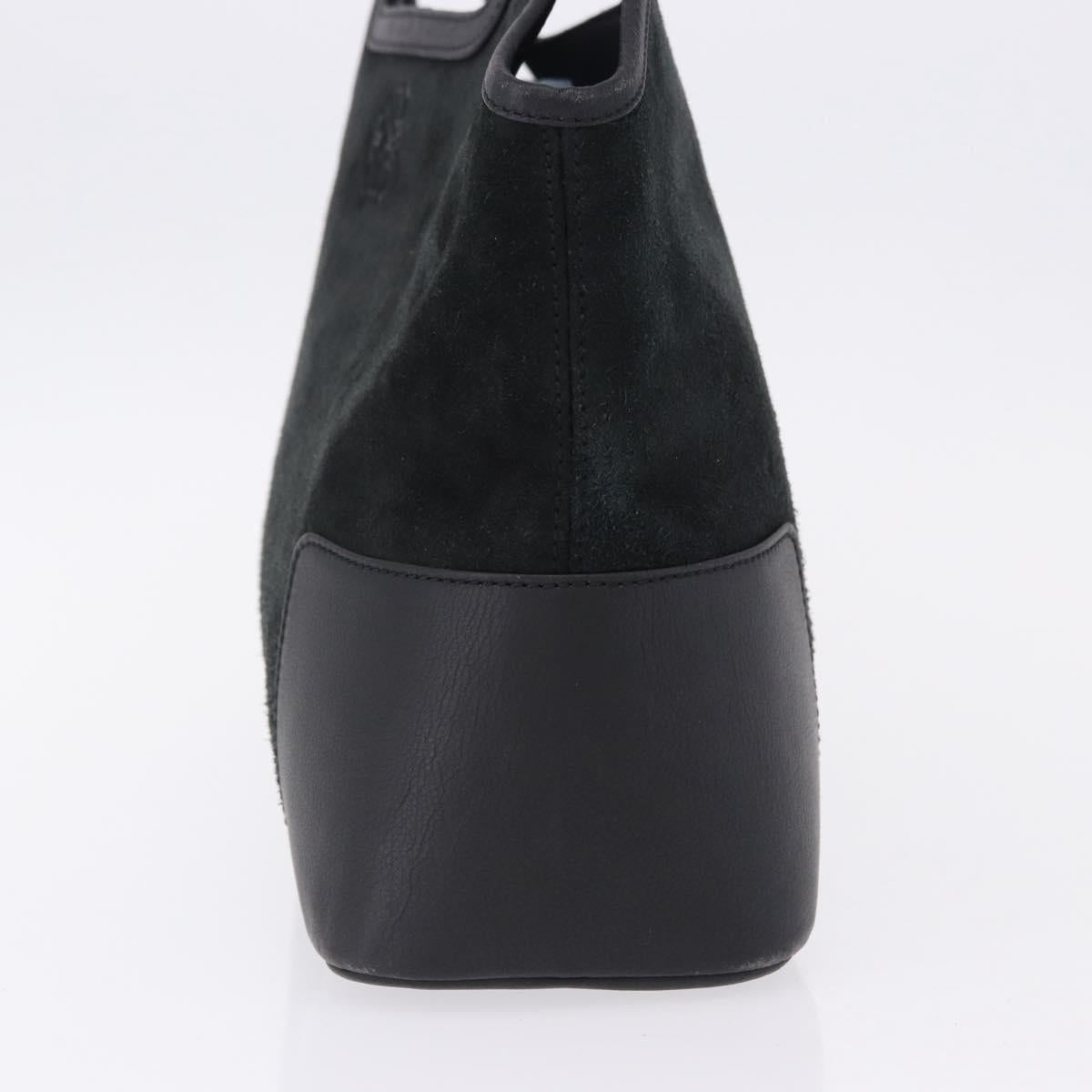 LOEWE Hand Bag Suede Black Auth 192713A