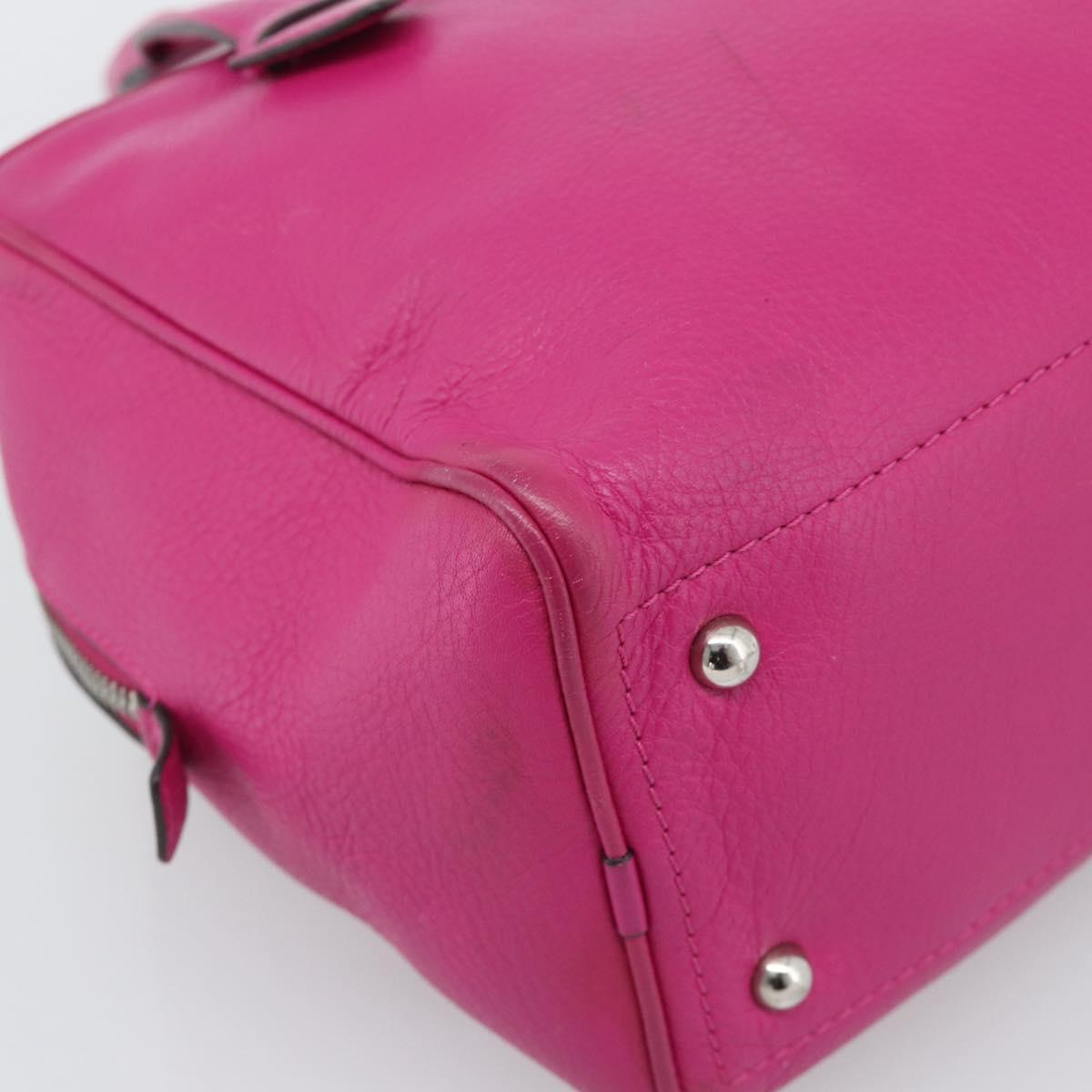 LOEWE Heritage Hand Bag Leather Pink Silver Auth 192717
