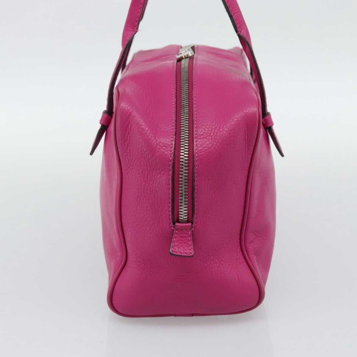 LOEWE Heritage Hand Bag Leather Pink Silver Auth 192717