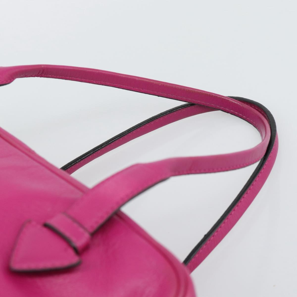 LOEWE Heritage Hand Bag Leather Pink Silver Auth 192717