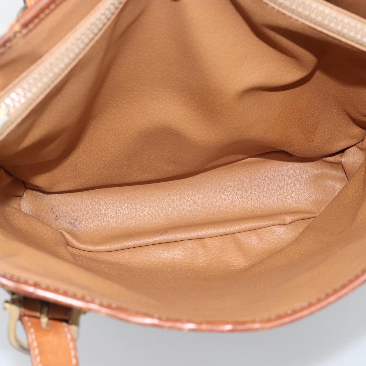 CELINE Macadam Tote Bag PVC Leather Brown Gold Tone Auth 192720